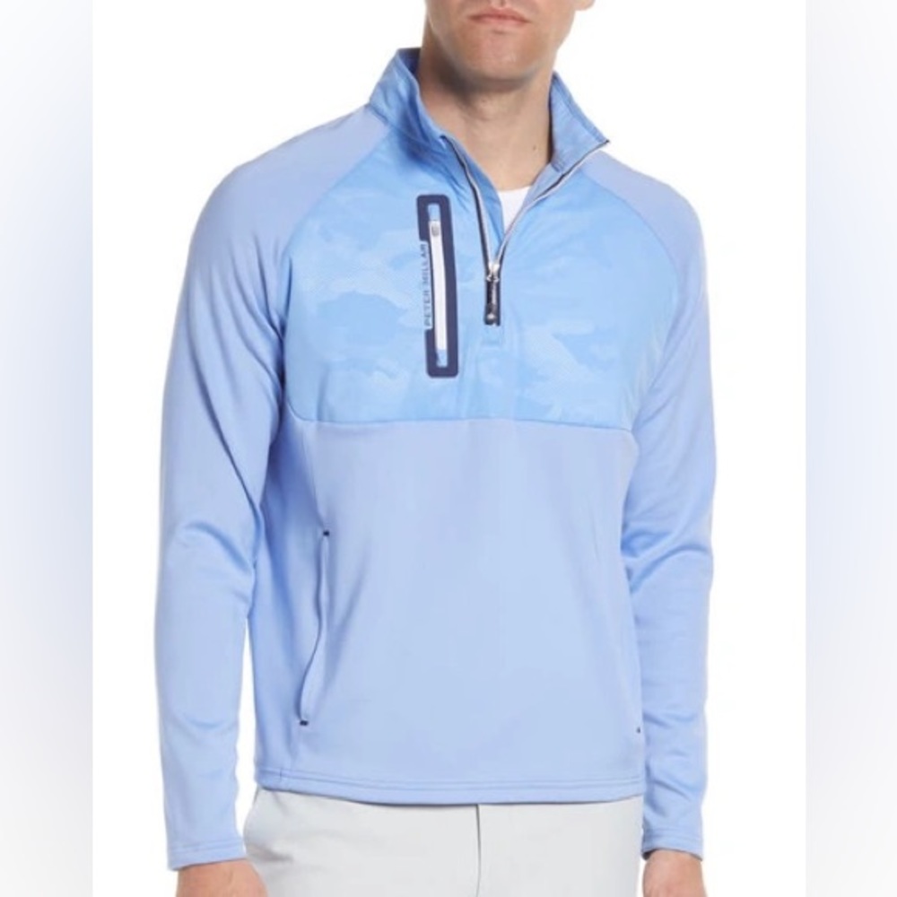 Peter Millar zip up medium hyperlight weld light blue camo